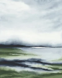 Paisaje verde brumoso