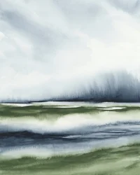 Paisaje verde brumoso