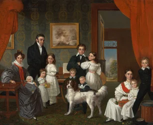 Retrato de la familia Baud en su casa de campo de Voorburg