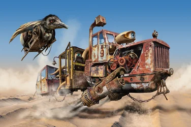 Vuelo steampunk por el desierto