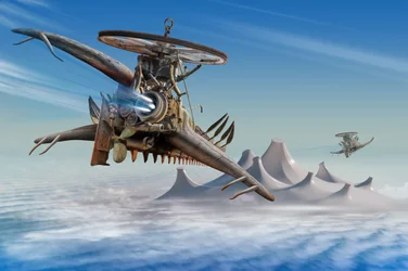 Los viajeros del cielo steampunk