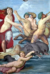 Galatea, detalle de tritones y delfines (detalle)