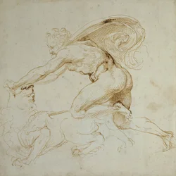 Hércules dominando a un león