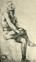 Desnudo masculino sentado, 1509-1511, 1943