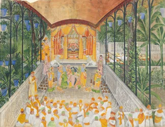 Celebración del Nacimiento de Krishna Janamashtami, ca. 1880-1900