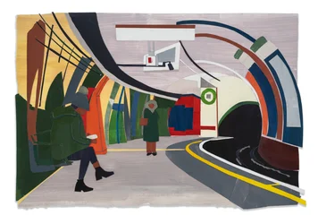 Hampstead Tube, 2023 (acrílico y collage sobre papel)