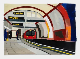 Hampstead Tube, 2023 (acrílico y collage sobre papel)