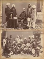 Ramkishore Singh, Rewa (recto, arriba); familia de Mowhri Rahman Alli Khan, Rewa (recto, abajo)
