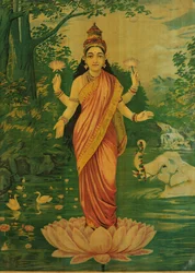 Lakshmi, de Raja Ravi Varma y Ravi Varma Press, 1930