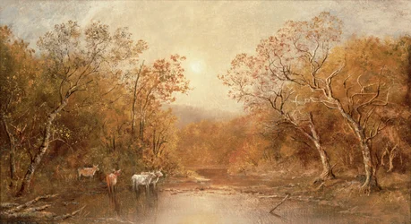 Paisaje con vacas (óleo sobre lienzo)