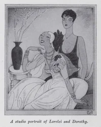 Ilustración para "But Gentlemen Marry Brunettes" de Anita Loos