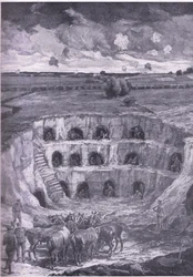 Los modernos habitantes de las cuevas, de Historia de la Gran Guerra Vol 3 publicado por Waverley Book Co Limited, c.1920