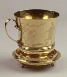 Taza de chocolate dorada, c.1685