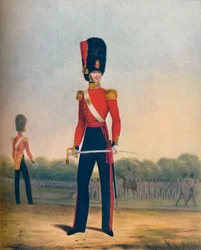 Oficial de la Guardia Coldstream vestido de invierno, siglo XIX 1909