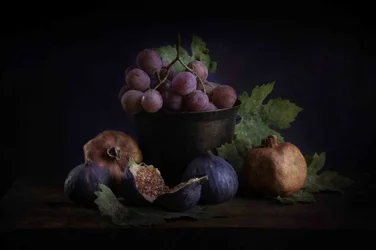 Rico bodegón de frutas