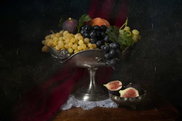 Bodegón vintage con frutas