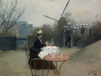 Plein air - Casas, Ramon (1866-1932) - c. 1890 - Oil on canvas - 50,5x65 - Museo Nacional de Arte de Cataluña, Barcelona