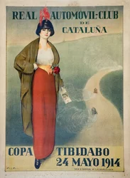 Real Automovil Club de Cataluña (Poster) - Oeuvre de Ramon Casas (1866-1932) - 1914 - Colour lithograph - 110x81,7 - Museo Nacional de Arte de Cataluña, Barcelona