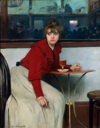 En el Moulin de la Galette o La Madeleine. Pintura de Ramon Casas i Carbó (1866-1932)