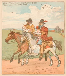 Se fueron los lindos niños, regocijándose en esa marea c1878