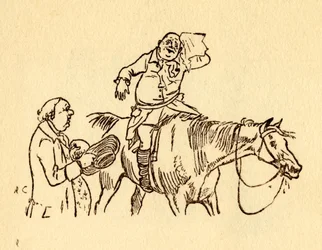 John Gilpin se seca la frente sudorosa con un pañuelo, 1878, c.1918