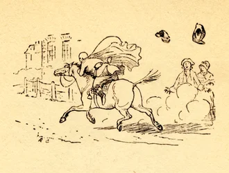 El caballo de John Gilpin se desboca, y su sombrero y peluca se vuelan, 1878, c1918