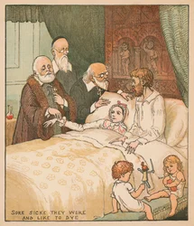 Muy enfermos estaban y a punto de morir, c1878