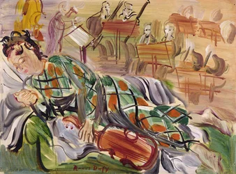 Berthe como arlequín (óleo sobre lienzo)