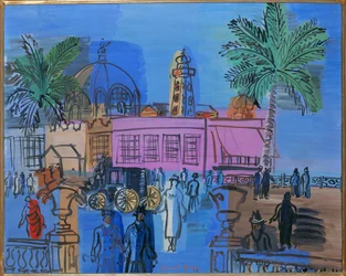Paseo marítimo de Niza (gouache sobre papel)