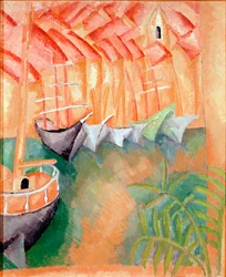 Barcos en un muelle del puerto de Marsella Pintura de Raoul Dufy (1877-1953) 1908 París, Galería de Arte Moderno