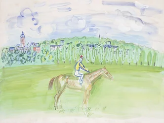 Caballo y Jinete en Deauville; Cheval et Jockey a Deauville
