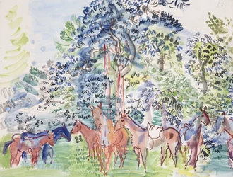 Caballos en el bosque; Chevaux au Bois