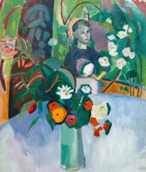 Juana entre las flores
