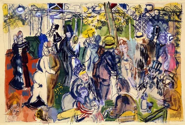 Le Moulin de la Galette (acuarela, pluma y tinta)