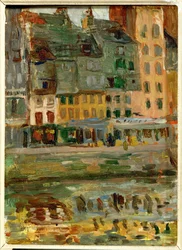 Le Bassin du Roy en Le Havre (óleo sobre madera)