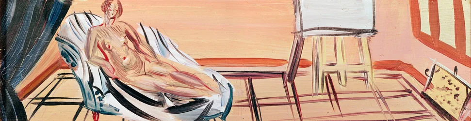 Desnudo con caballete (óleo sobre lienzo)