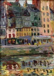 Casas antiguas en el puerto de Le Havre
