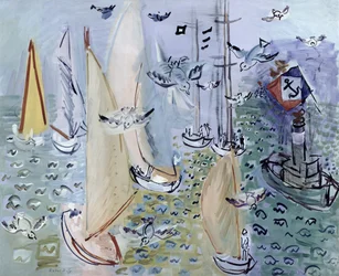 Regates con las gaviotas, c.1930 (óleo sobre lienzo)