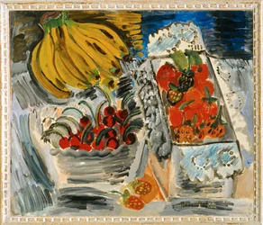 Naturaleza muerta con fruta (pintura sobre lienzo)