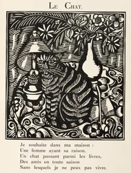 El Gato, ilustración de "El Bestiario o Procesión de Orfeo".