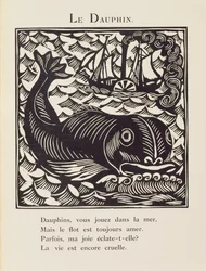 El delfín, ilustración del Bestiario o Procesión de Orfeo