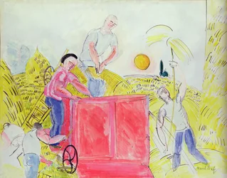 Los segadores (gouache sobre papel)