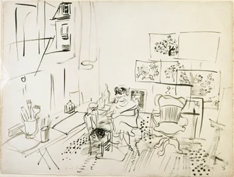 El taller del pintor Dibujo de Raoul Dufy (1877-1953) Nueva York, Museo de Arte Moderno
