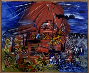 El depiquaje rojo y azul, siglo XX (óleo sobre lienzo)