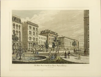 La Salle Street desde Court House Square, Chicago, en el año 1865