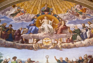 Disputación del Santísimo Sacramento - fresco de Rafael