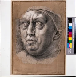 Papa León X (tiza negra sobre papel)