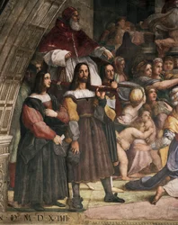 Silleros portando al Papa Julio II, detalle de la Expulsión de Heliodoro del Templo