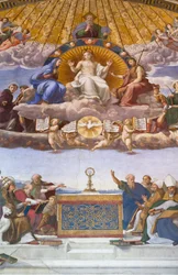 Detalle de la Disputación del Santísimo Sacramento, c.1509-10 (fresco)