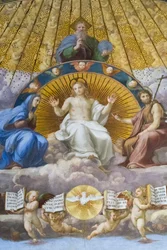 Disputación del Santísimo Sacramento, detalle (fresco)